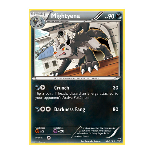Mightyena 54/119 XY Phantom Forces Rare Pokemon Card NEAR MINT TCG