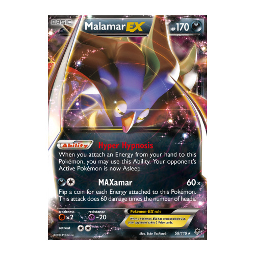 Malamar EX 58/119 XY Phantom Forces Holo Ultra Rare Pokemon Card NEAR MINT TCG