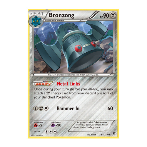 Bronzong 61/119 XY Phantom Forces Rare Pokemon Card NEAR MINT TCG