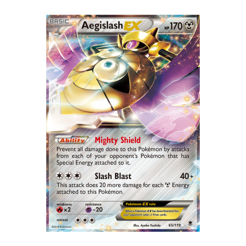 Aegislash EX 65/119 XY Phantom Forces Holo Ultra Rare Pokemon Card NEAR MINT TCG