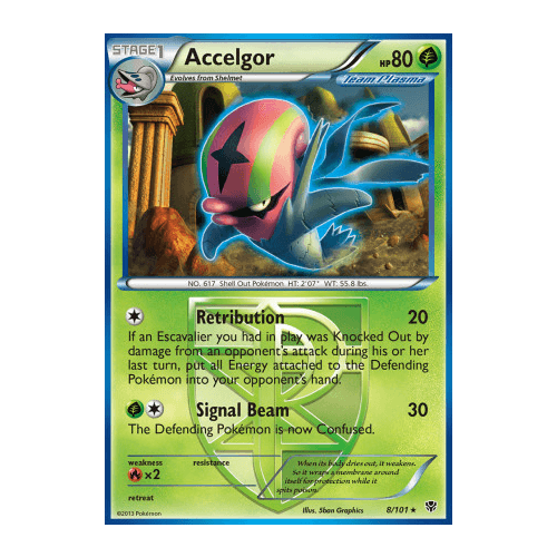 Accelgor 8/101 BW Plasma Blast Rare Pokemon Card NEAR MINT TCG