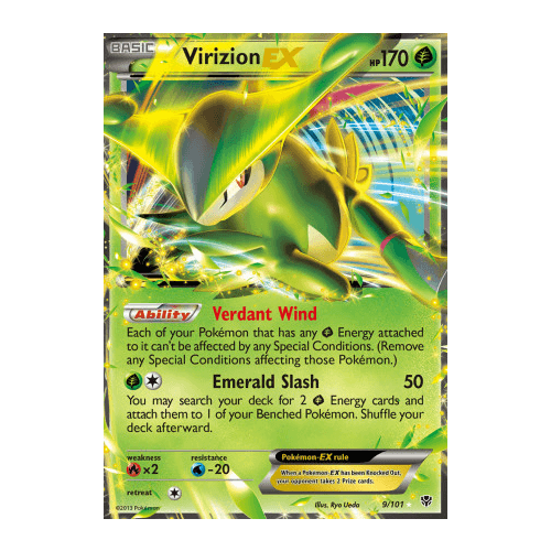 Virizion EX 9/101 BW Plasma Blast Holo Ultra Rare Pokemon Card NEAR MINT TCG