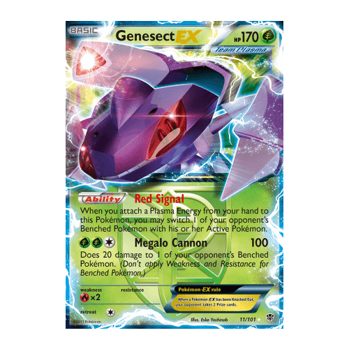 Genesect EX 11/101 BW Plasma Blast Holo Ultra Rare Pokemon Card NEAR MINT TCG