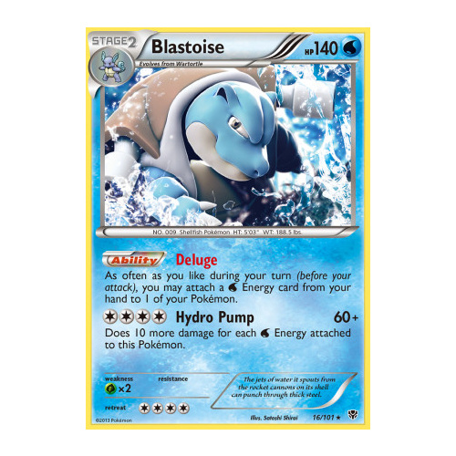 Blastoise 16/101 BW Plasma Blast Reverse Holo Rare Pokemon Card NEAR MINT TCG