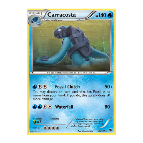 Carracosta 28/101 BW Plasma Blast Rare Pokemon Card NEAR MINT TCG