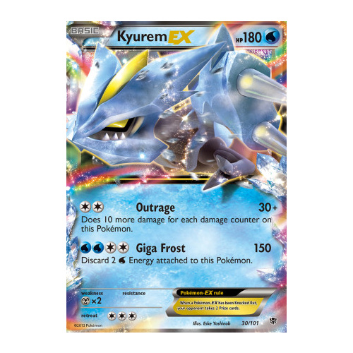 Kyurem EX 30/101 BW Plasma Blast Holo Ultra Rare Pokemon Card NEAR MINT TCG