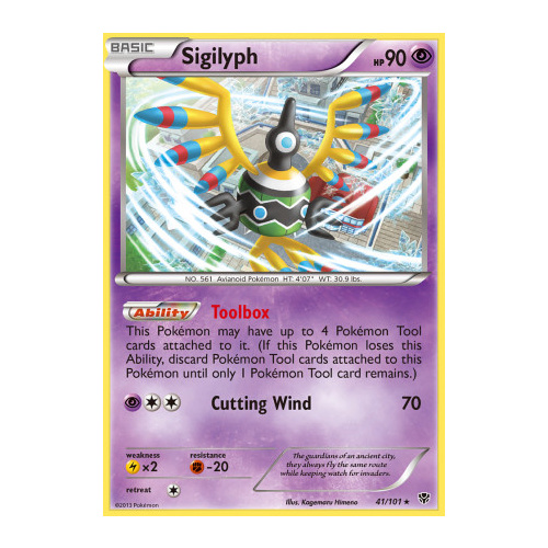 Sigilyph 41/101 BW Plasma Blast Holo Rare Pokemon Card NEAR MINT TCG