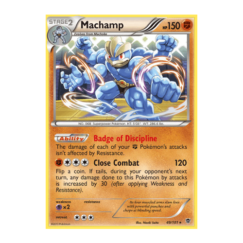 Machamp 49/101 BW Plasma Blast Holo Rare Pokemon Card NEAR MINT TCG