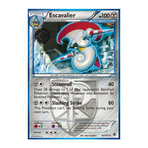 Escavalier 61/101 BW Plasma Blast Rare Pokemon Card NEAR MINT TCG