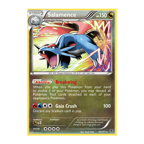 Salamence 64/101 BW Plasma Blast Holo Rare Pokemon Card NEAR MINT TCG