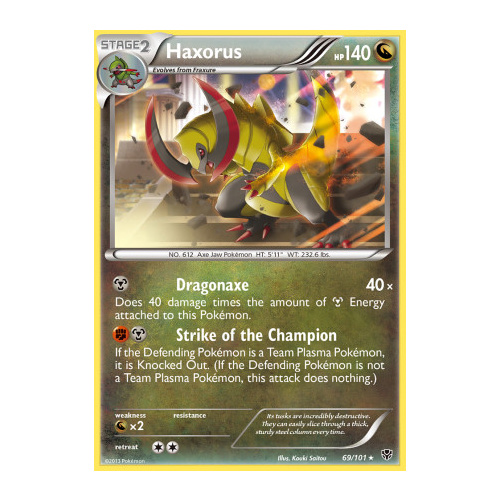 Haxorus 69/101 BW Plasma Blast Holo Rare Pokemon Card NEAR MINT TCG