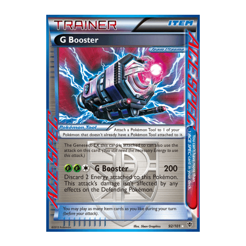 G Booster 92/101 BW Plasma Blast Holo Rare Ace Spec Trainer Pokemon Card NEAR MINT TCG