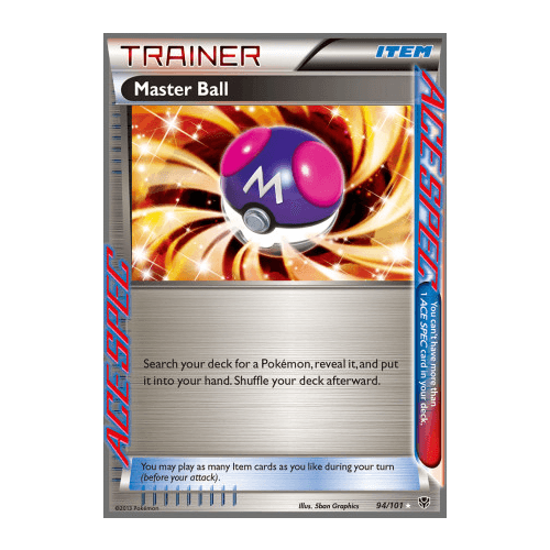Master Ball 94/101 BW Plasma Blast Holo Rare Ace Spec Trainer Pokemon Card NEAR MINT TCG