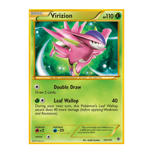 Virizion 103/101 BW Plasma Blast Holo Secret Rare Pokemon Card NEAR MINT TCG