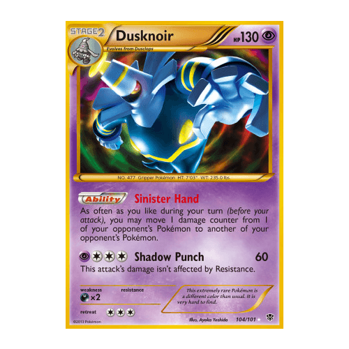 Dusknoir 104/101 BW Plasma Blast Holo Secret Rare Pokemon Card NEAR MINT TCG