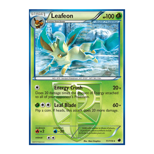 Leafeon 11/116 BW Plasma Freeze Rare Pokemon Card NEAR MINT TCG