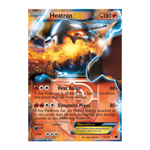 Heatran EX 13/116 BW Plasma Freeze Holo Ultra Rare Pokemon Card NEAR MINT TCG