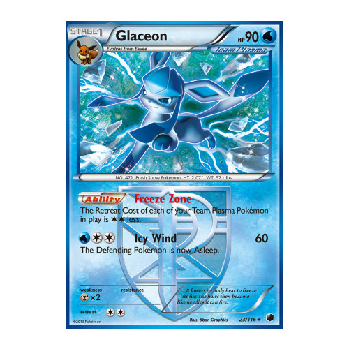 Glaceon 23/116 BW Plasma Freeze Rare Pokemon Card NEAR MINT TCG