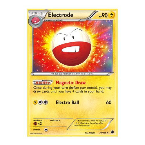 Electrode 33/116 BW Plasma Freeze Holo Rare Pokemon Card NEAR MINT TCG