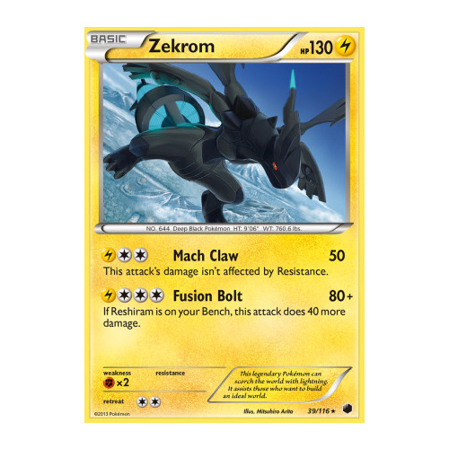 Zekrom 39/116 BW Plasma Freeze Holo Rare Pokemon Card NEAR MINT TCG