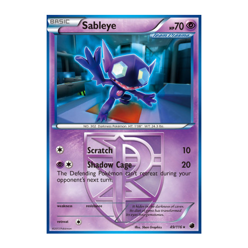 Sableye 49/116 BW Plasma Freeze Rare Pokemon Card NEAR MINT TCG