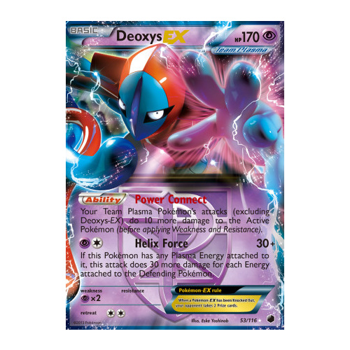Deoxys EX 53/116 BW Plasma Freeze Holo Ultra Rare Pokemon Card NEAR MINT TCG