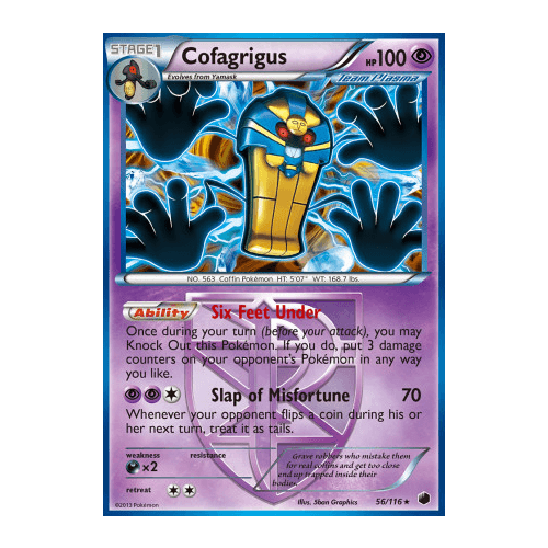 Cofagrigus 56/116 BW Plasma Freeze Holo Rare Pokemon Card NEAR MINT TCG