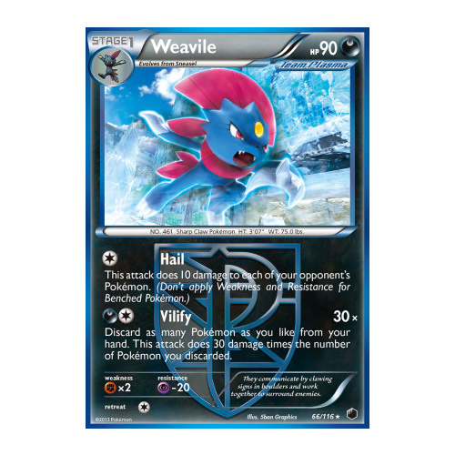 Weavile 66/116 BW Plasma Freeze Rare Pokemon Card NEAR MINT TCG