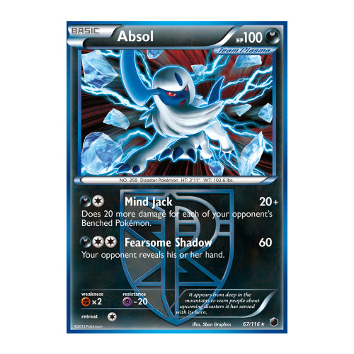 Absol 67/116 BW Plasma Freeze Holo Rare Pokemon Card NEAR MINT TCG