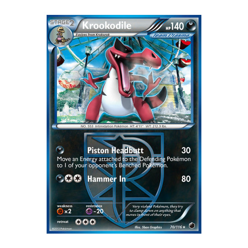 Krookodile 70/116 BW Plasma Freeze Rare Pokemon Card NEAR MINT TCG