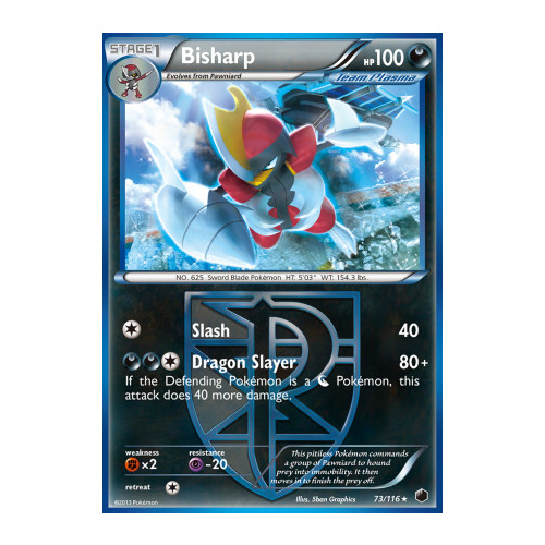 Bisharp 73/116 BW Plasma Freeze Rare Pokemon Card NEAR MINT TCG