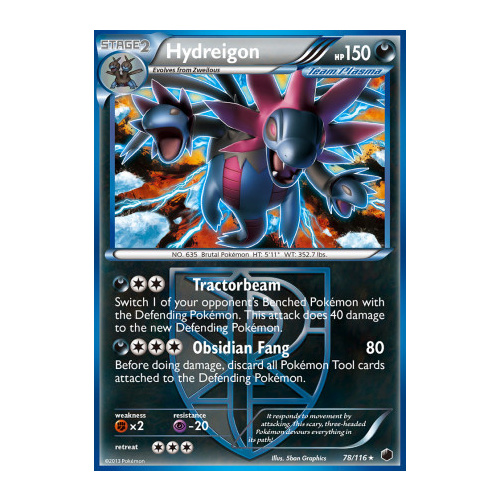 Hydreigon 78/116 BW Plasma Freeze Holo Rare Pokemon Card NEAR MINT TCG