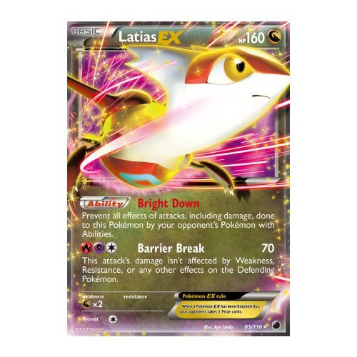 Latias EX 85/116 BW Plasma Freeze Holo Ultra Rare Pokemon Card NEAR MINT TCG