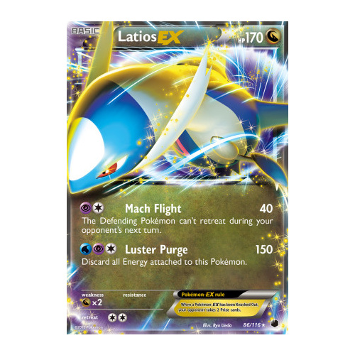 Latios EX 86/116 BW Plasma Freeze Holo Ultra Rare Pokemon Card NEAR MINT TCG