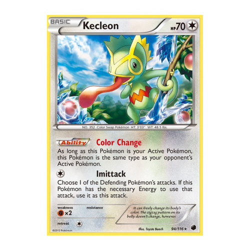 Kecleon 94/116 BW Plasma Freeze Rare Pokemon Card NEAR MINT TCG