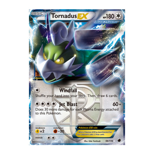 Tornadus EX 98/116 BW Plasma Freeze Holo Ultra Rare Pokemon Card NEAR MINT TCG