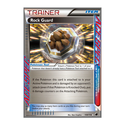 Rock Guard 108/116 BW Plasma Freeze Holo Rare Trainer Pokemon Card NEAR MINT TCG