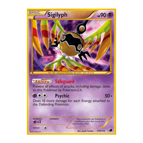 Sigilyph 118/116 BW Plasma Freeze Holo Secret Rare Pokemon Card NEAR MINT TCG