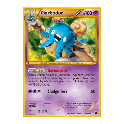 Garbodor 119/116 BW Plasma Freeze Holo Secret Rare Pokemon Card NEAR MINT TCG
