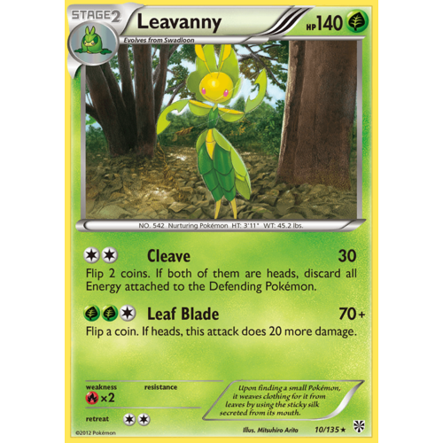 Leavanny 10/135 BW Plasma Storm Rare Pokemon Card NEAR MINT TCG