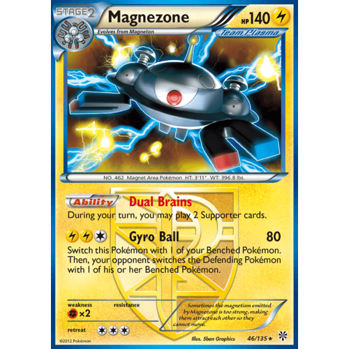 Magnezone 46/135 BW Plasma Storm Holo Rare Pokemon Card NEAR MINT TCG