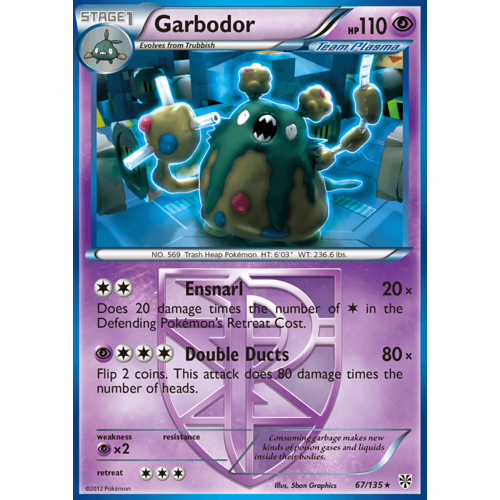 Garbodor 67/135 BW Plasma Storm Rare Pokemon Card NEAR MINT TCG