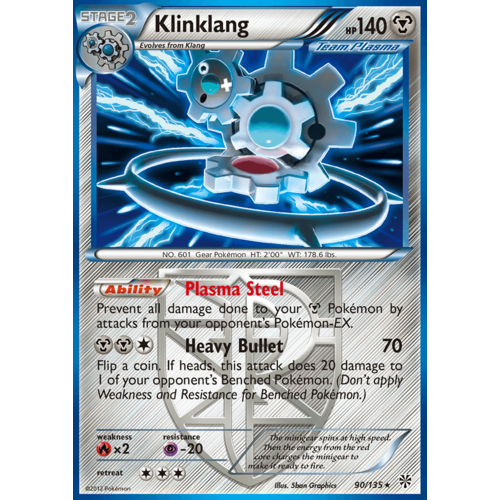 Klinklang 90/135 BW Plasma Storm Holo Rare Pokemon Card NEAR MINT TCG