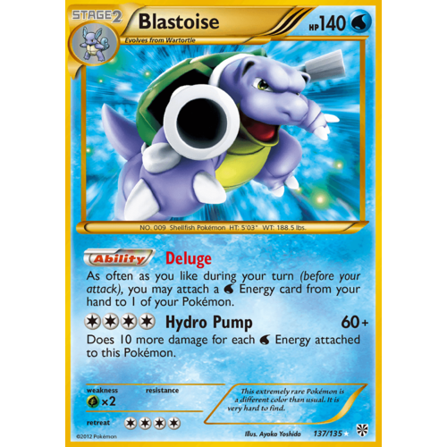Blastoise 137/135 BW Plasma Storm Holo Secret Rare Full Art Pokemon Card NEAR MINT TCG