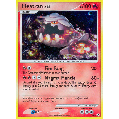 Heatran 3/99 Platinum Arceus Holo Rare Pokemon Card NEAR MINT TCG