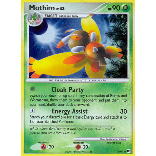 Mothim 6/99 Platinum Arceus Holo Rare Pokemon Card NEAR MINT TCG