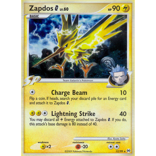 Zapdos G 12/99 Platinum Arceus Holo Rare Pokemon Card NEAR MINT TCG