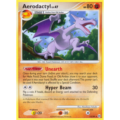Aerodactyl 13/99 Platinum Arceus Rare Pokemon Card NEAR MINT TCG