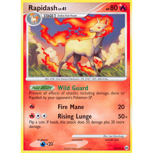 Rapidash 28/99 Platinum Arceus Rare Pokemon Card NEAR MINT TCG