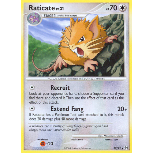 Raticate 29/99 Platinum Arceus Rare Pokemon Card NEAR MINT TCG